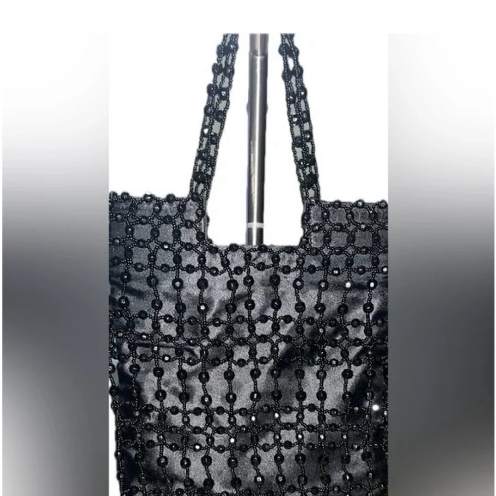 Elegant Black Beaded Women's Bag